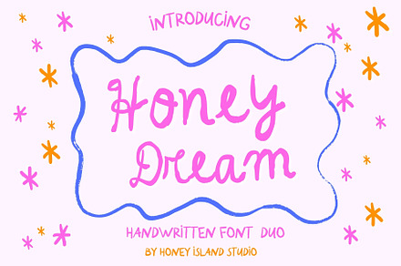Honey Dream Whimsical Font Duo, a Handwritten Font by Honey Island Studio