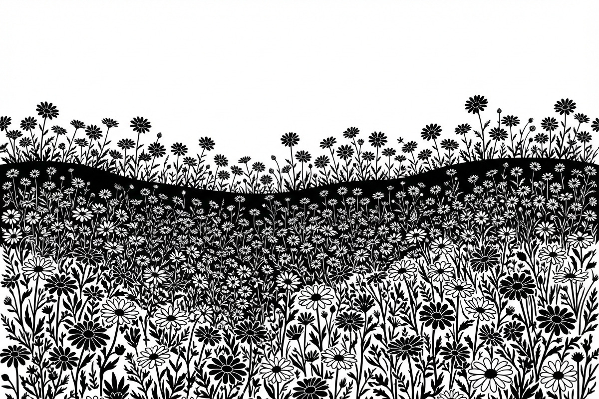 60 Daisy Flower Field Silhouette, a Seasonal Illustration by Amazin_art (Photo 14 of 28)