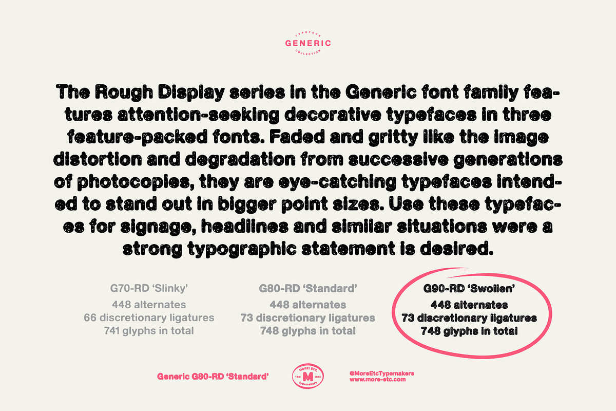 Generic G90-RD 'Swollen', a Sans Serif Font by More Etc. Studios (Photo 8 of 8)