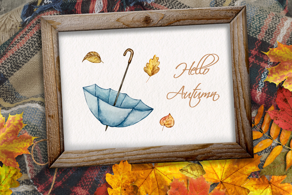 Watercolor Cozy Autumn Clipart, a Seasonal Illustration by SvetaArtStore (Photo 6 of 9)