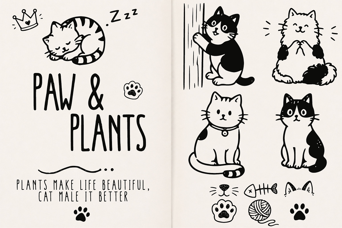 Snuggle Cat – Font Duo, a Handwritten Font by cocodesign (Photo 2 of 8)