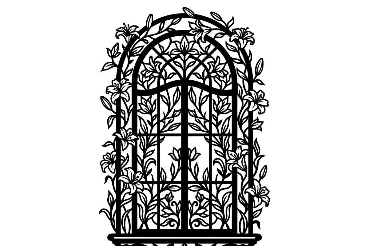 50 Floral French Window Ornament, a Decorative Illustration by Amazin_art (Photo 15 of 35)