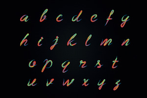 Colorful Brushy Font Rainbow Font