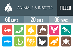 60 Animals & Insects Round Corner