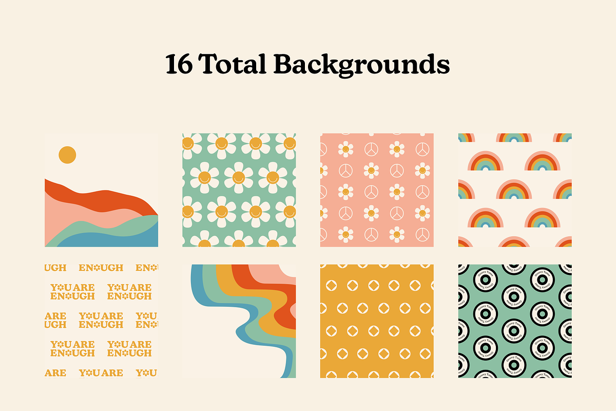 70's Retro Patterns and Icons, a Pattern Graphic by JP | Designs (Photo 6 of 8)