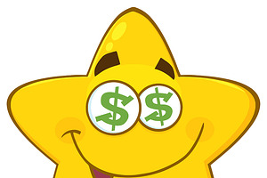 Yellow Star With Dollar Eyes