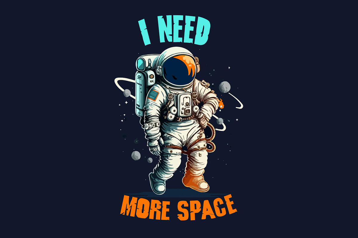 Astronaut t-shirt bundle. 20 vector, a Technology Illustration by Fractal fonts & graphics (Photo 7 of 21)