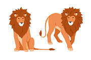 Cartoon lion from African jungle set, an Animal Illustration by Good Studio (Thumbnail 2 of 10)