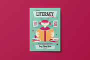 Mid Century Literacy Day Flyer Set, a Flyer Template by Artbox Studio (Thumbnail 2 of 4)