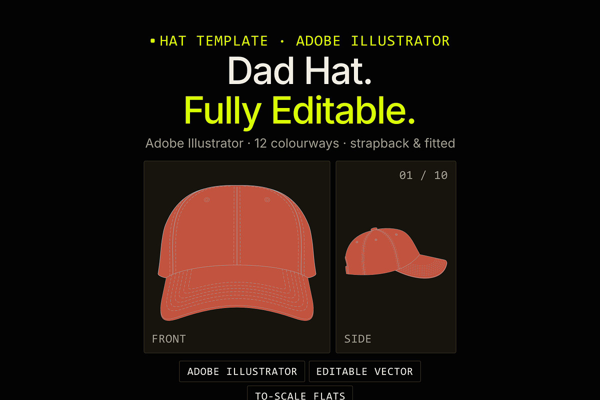 Hat Template - Dad Hat, a Hat Mockup by Template Haven (Photo 1 of 14)