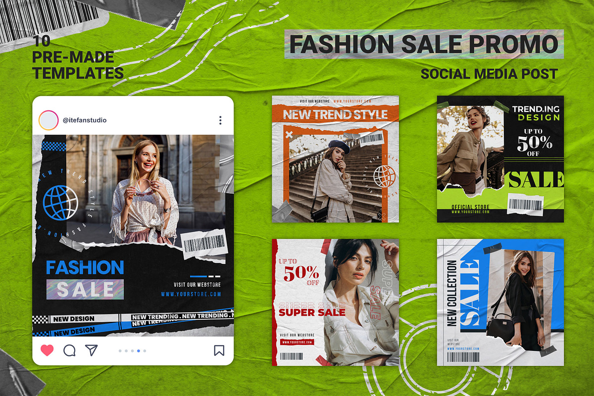 Fashion Sale Promo Social Media Post, a Social Media Template by itefan Studio (Photo 3 of 4)