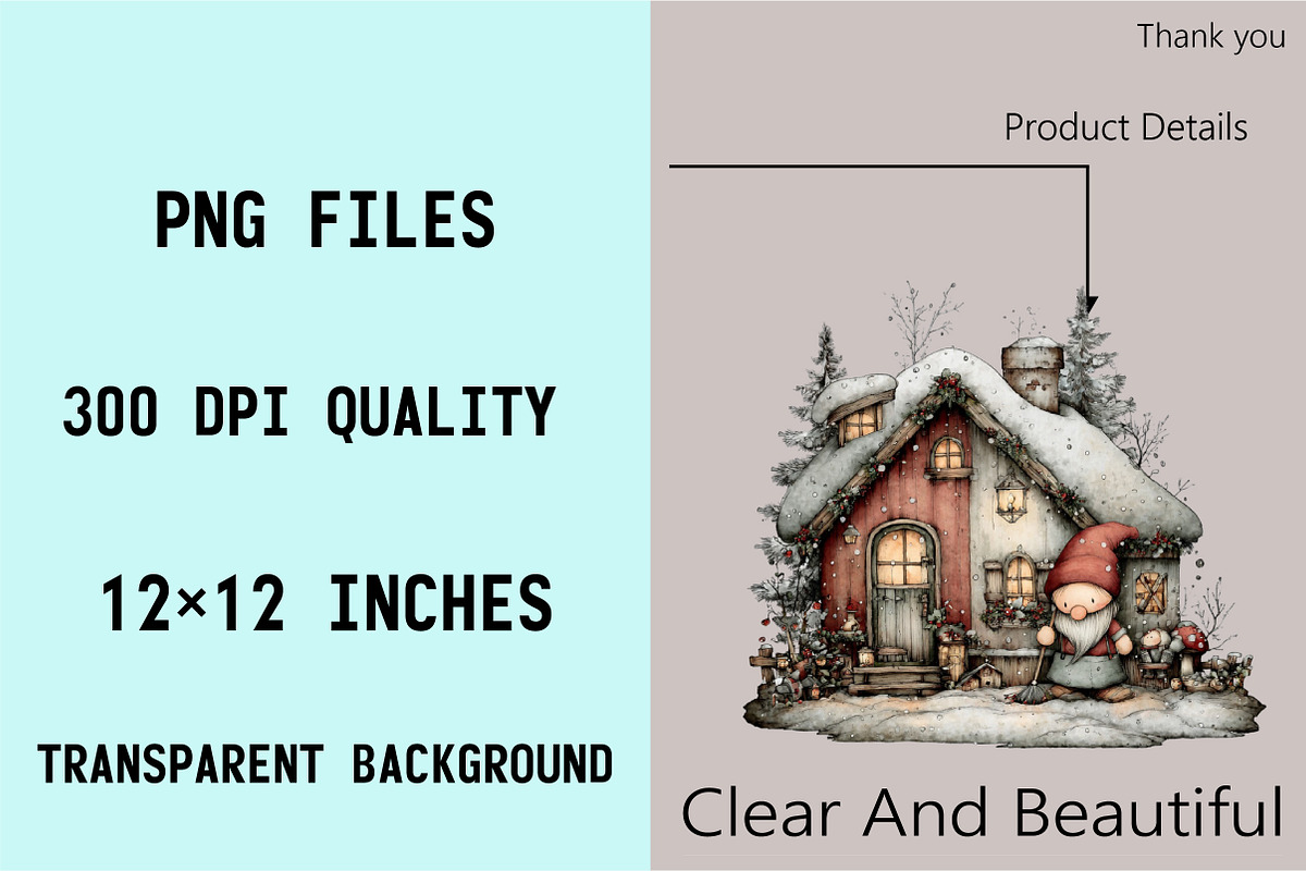 Whimsical Christmas House Clipart Bu, an Illustration by SVGArt (Photo 4 of 8)