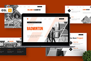 Badminton - Sport Google Slide, a Presentation Template by Deepslide Studio (Thumbnail 1 of 6)
