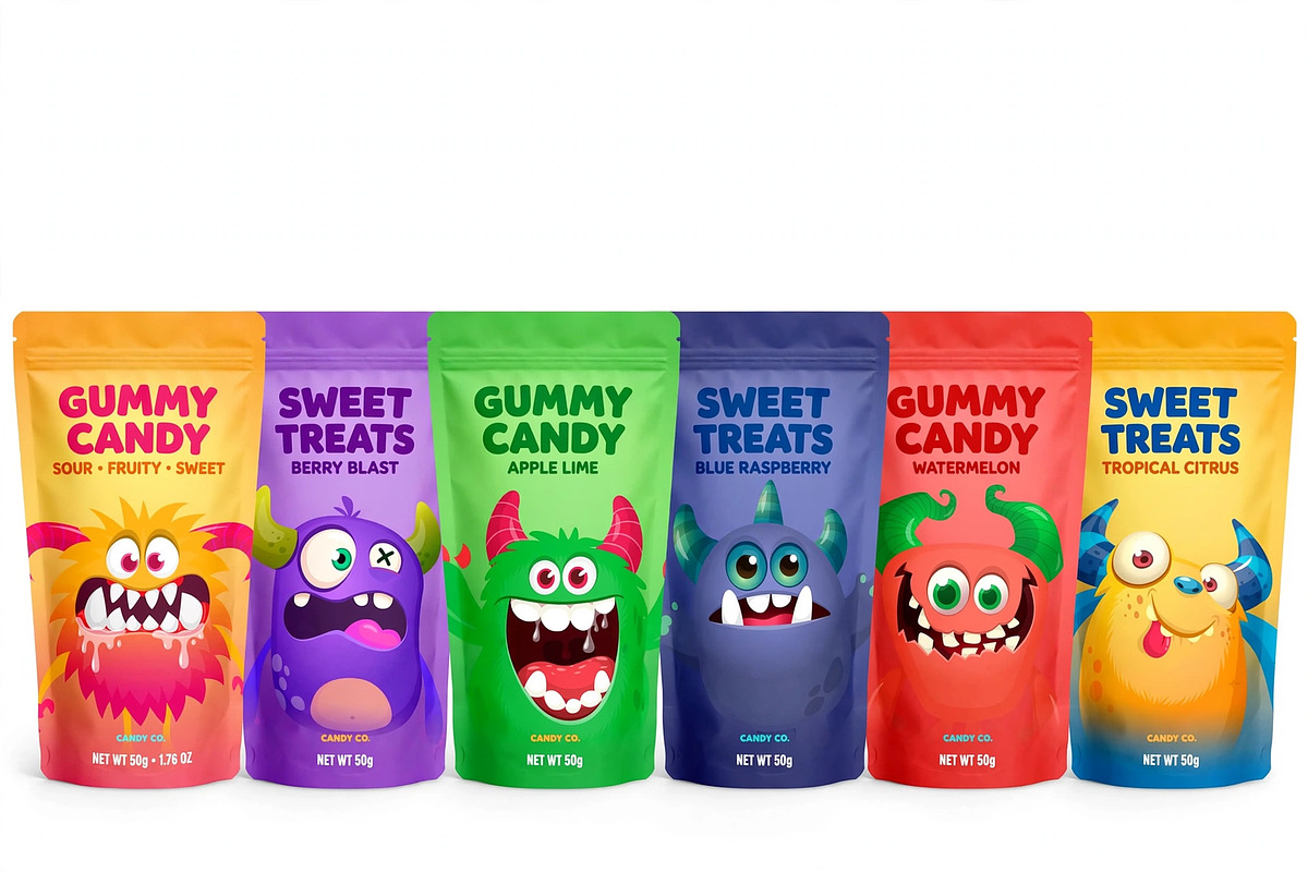 Jelly Jigglers - 6 Cute Monsters, a Decorative Illustration by D R A W K M A N (Photo 3 of 9)