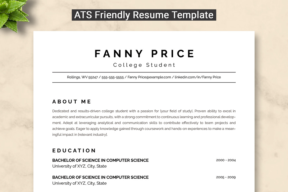 College Student Resume Template