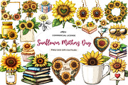 Sunflower Mothers Day Clipart Bundle, an Illustration by CreationArt (Thumbnail 1 of 5)