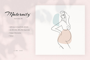 Maternity 9. Line Art Illustration