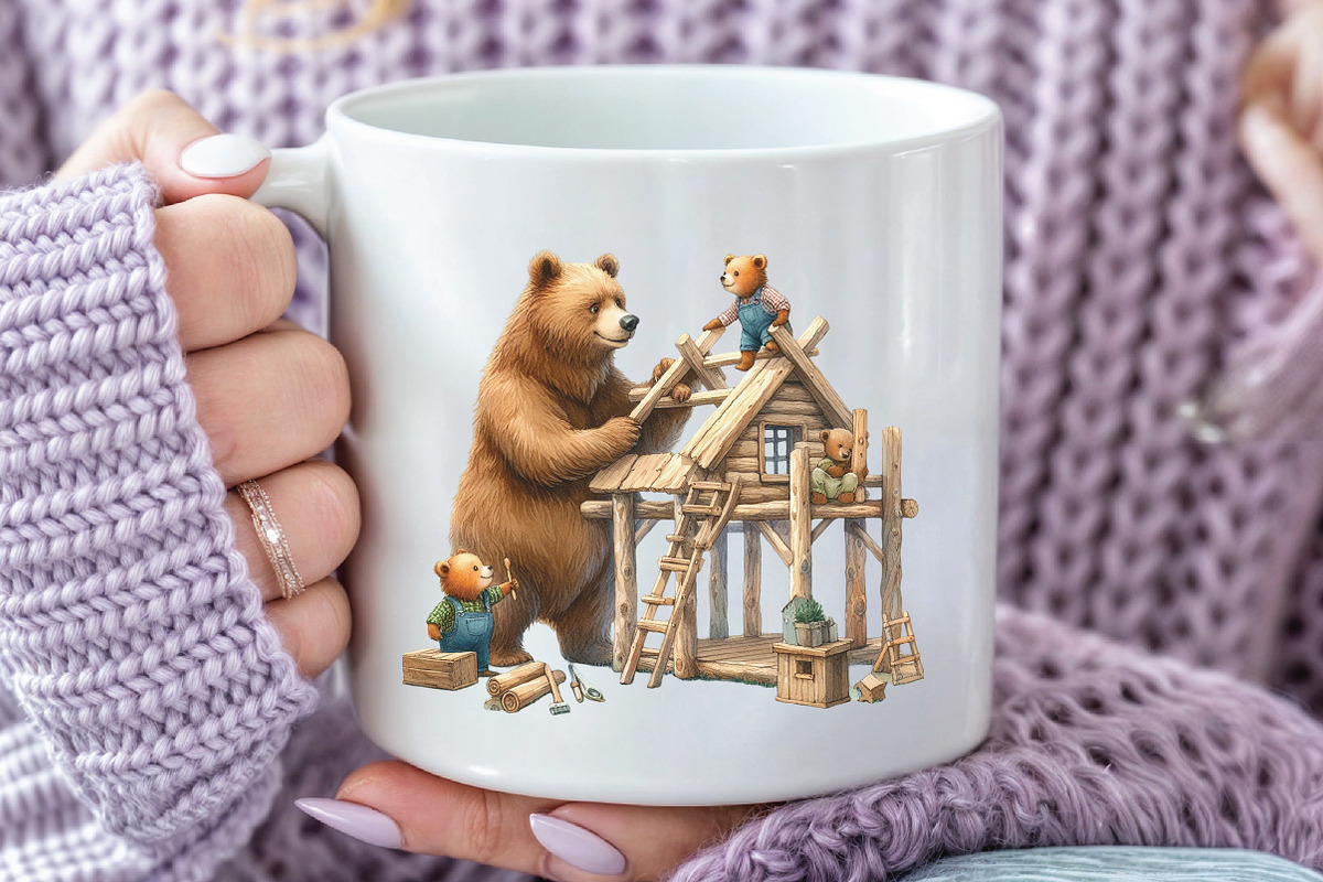 Watercolor Papa Bear Clipart, an Illustration by CraftArtStudio (Photo 5 of 6)