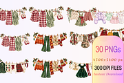 Girl Christmas Clothesline Bundle, a Decorative Illustration by Ink Gallery (Thumbnail 5 of 6)