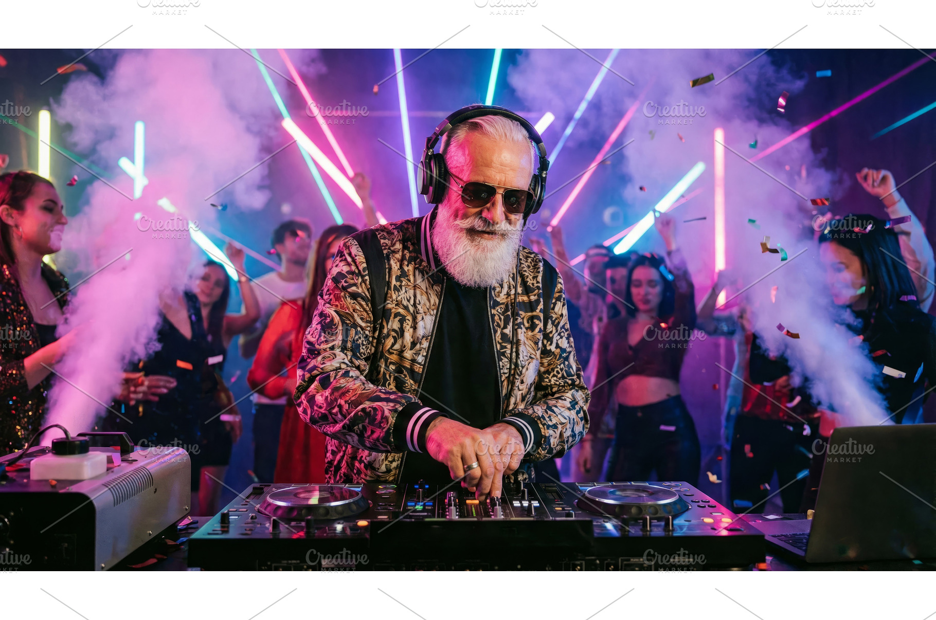 Man Plays Music at Party, a Person Photo by CREATIVEDEF