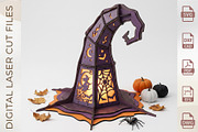 Halloween Witch Hat Lantern Cut File, an Object Graphic by WoodoraCut (Thumbnail 4 of 9)