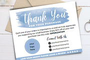Thank you order card blue Canva 14, a Card Template by bonadigitals (Thumbnail 1 of 3)