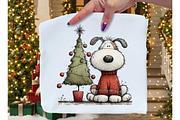 Whimsical Christmas Dogs Clipart PNG, an Illustration by Dream Creation (Thumbnail 6 of 8)
