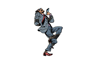 Pop Art Retro Smartphone addiction, a Person Illustration by studiostoks