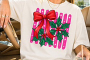 Coquette Red Christmas Bow Holly PNG, a Seasonal Illustration by Rose Art (Thumbnail 2 of 4)
