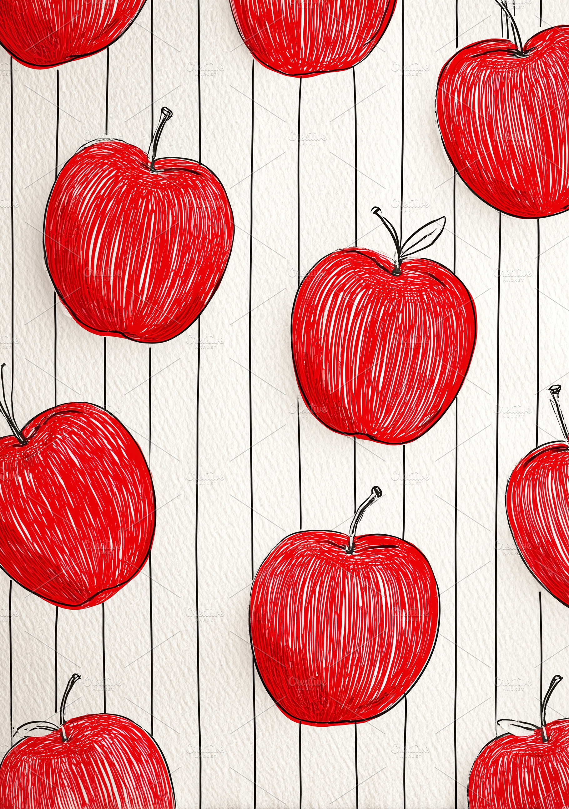 Red apples on white textured, a Food & Drink Photo by MistyDay