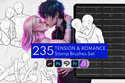Tension&Romance Couple Poses Stamps, a Brush Add-On by Selentaori Studio (Thumbnail 1 of 12)