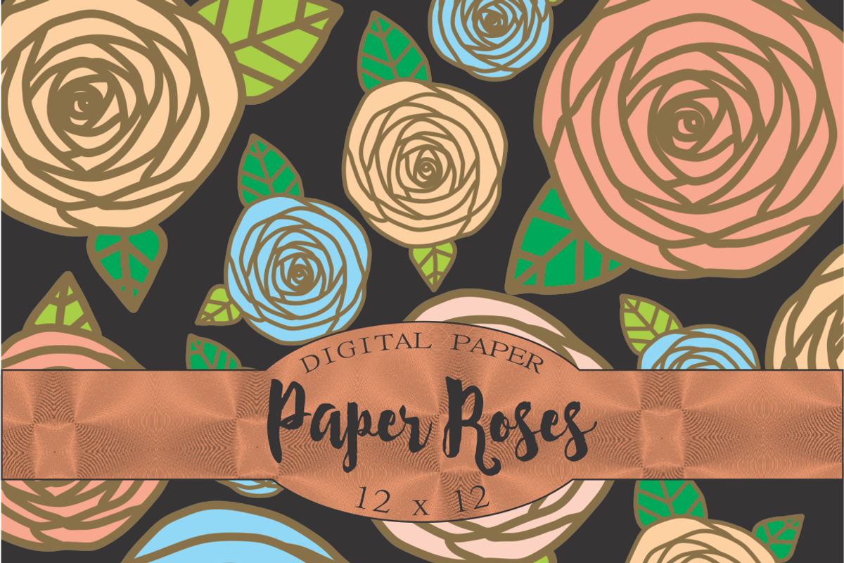 Floral Patterns, paper rose, a Pattern Graphic by Kiwi Fruit Punch (Photo 3 of 5)