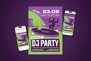 DJ Party Event Flyer Set, a Flyer Template by The Good Store