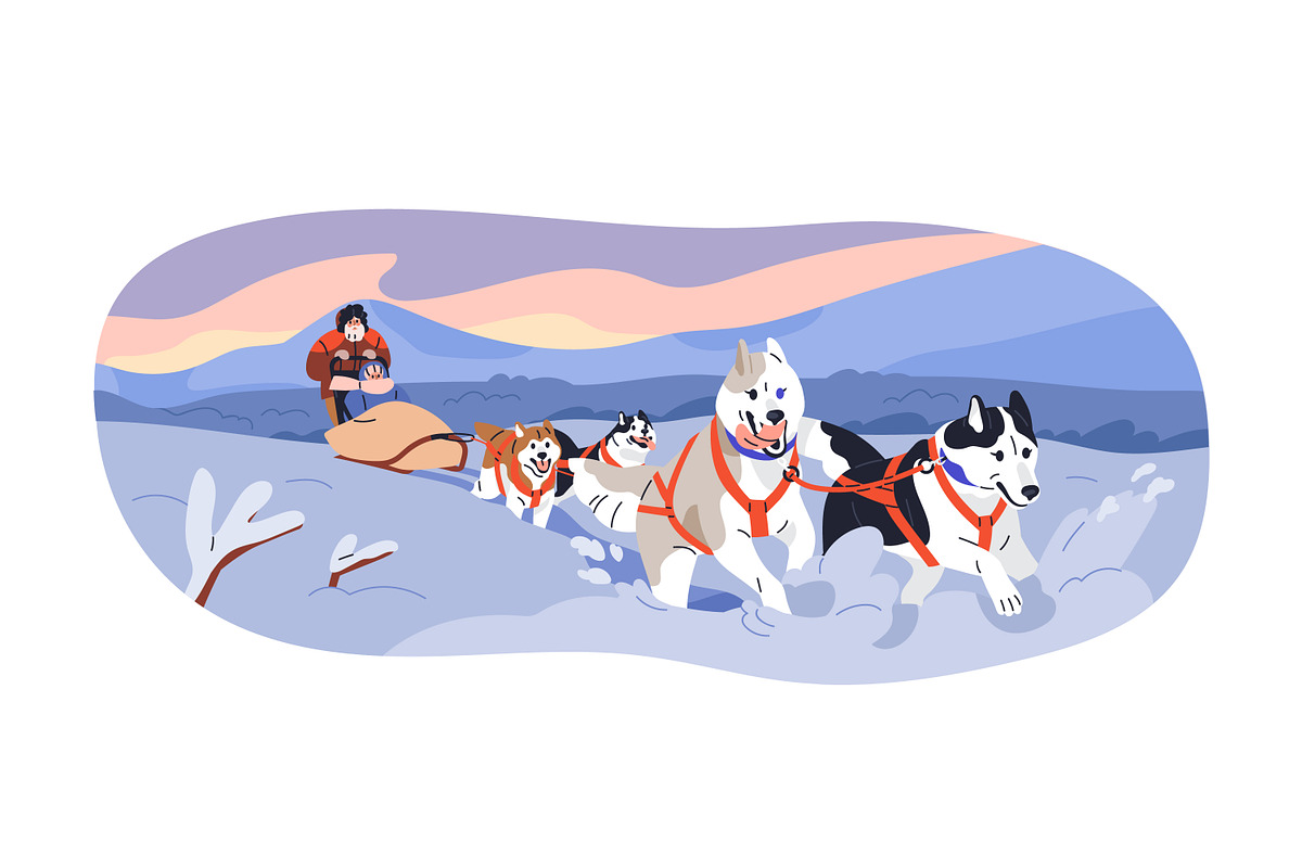 People doing winter sport activities, a Seasonal Illustration by Good Studio (Photo 4 of 11)