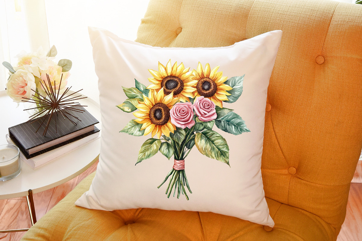 Sunflower Bouquet Floral Clipart, an Illustration by Sublimation Artist (Photo 6 of 6)