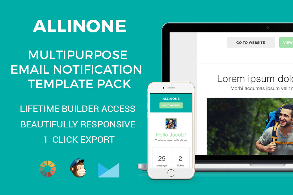 Allinone – Email Notification Pack, an Email Template by ZippyPixels (Photo 1 of 4)