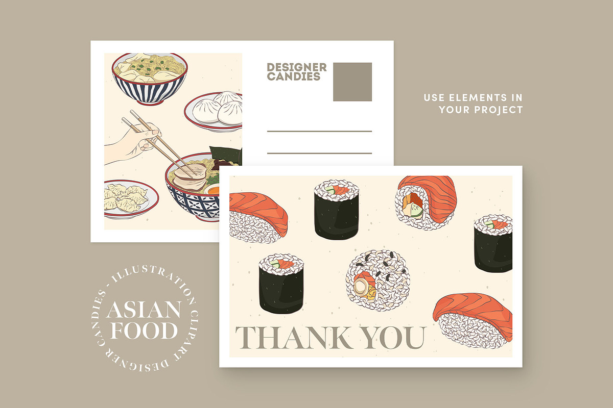 Asian Food Illustrations, an Object Graphic by DesignerCandies (Photo 2 of 4)