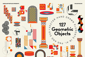 Retro Colour Block Vector Objects