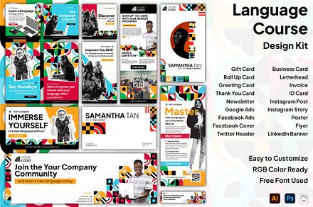 Language Course Design Kit, a Templates & Theme by Esensifiksi.studio