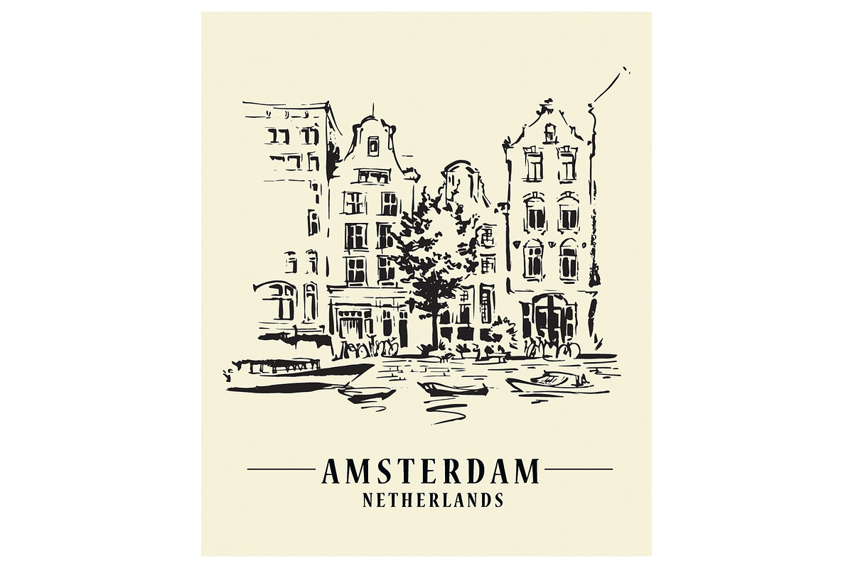 Amsterdam Hand Drawn Sketches, an Illustration by Penndpaper (Photo 7 of 16)