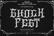 Shock Fest - Blackletter Font, a Blackletter Font by Arendxstudio (Thumbnail 1 of 8)