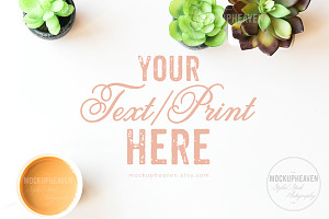 Succulents & Coffee Office Desktop#1