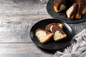 Marble bundt cake sliced, a Food & Drink Photo by etorres69