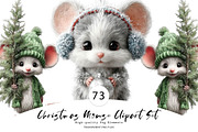 Christmas Mouse Clipart Set, a Seasonal Illustration by CreationArt (Thumbnail 1 of 7)