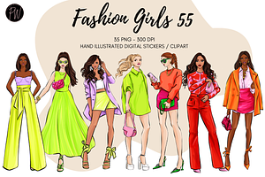 Fashion Girls 55 clipart png, an Illustration by Parinaz Wadia Design