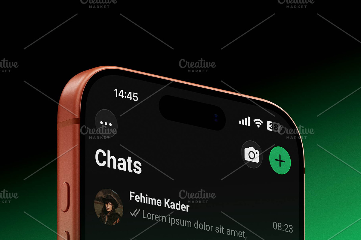 WhatsApp iOS PSD Mockup, a Social Media Template by Dilshod Sobirov (Photo 4 of 4)