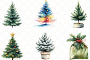 Christmas Tree And Gift Watercolor, an Illustration by Black Bird Studio (Thumbnail 2 of 6)