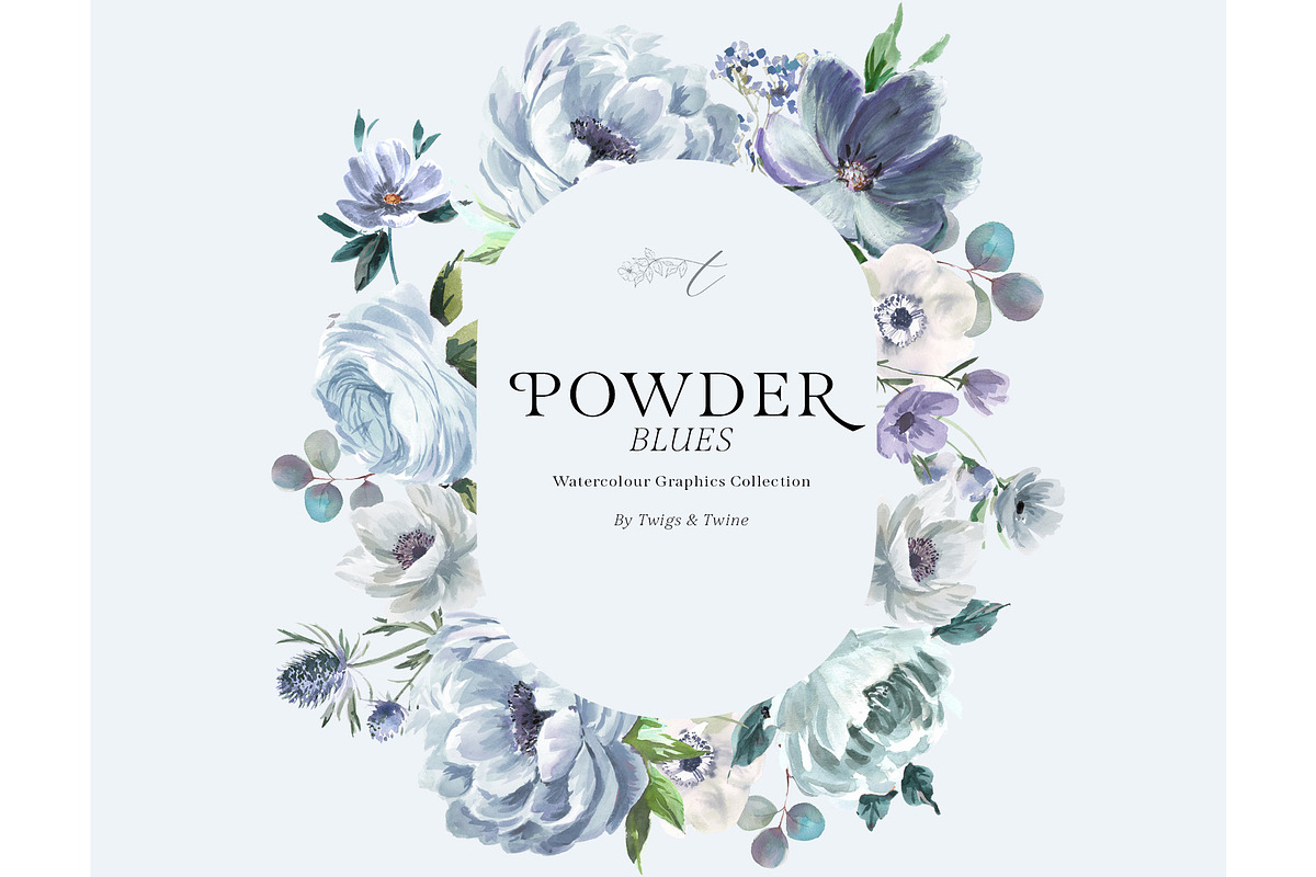 Blue Watercolor Flowers, a Background Graphic by Twigs and Twine (Photo 9 of 10)