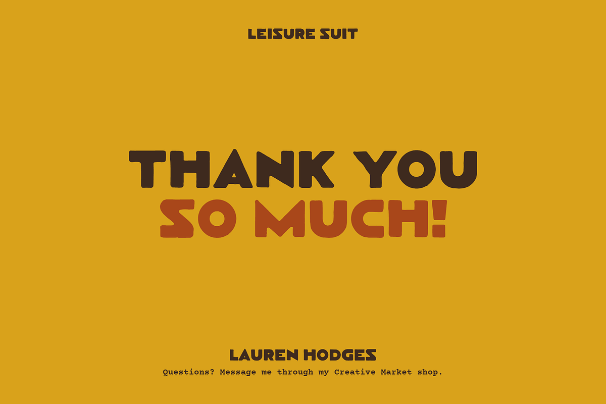 Leisure Suit | 70s Retro Font, a Sans Serif Font by Lauren Hodges (Photo 13 of 13)
