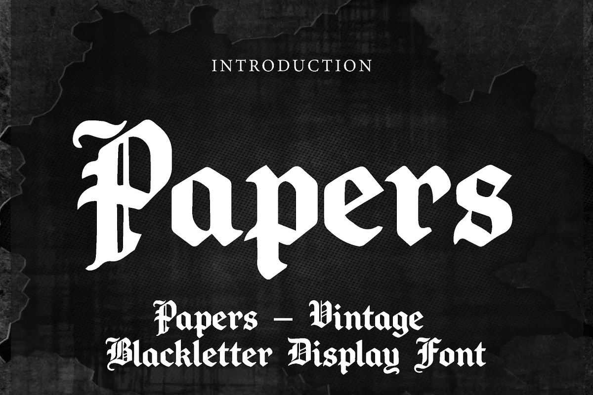 Papers, a Blackletter Font by Wow Magic (Photo 1 of 4)